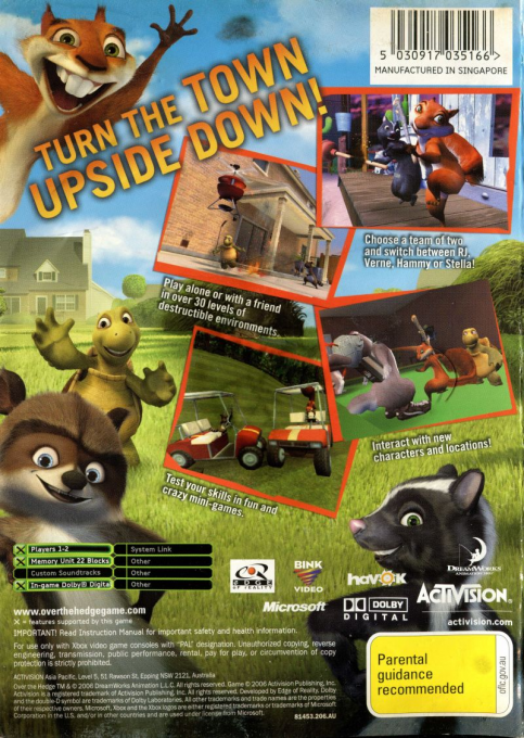 DreamWorks Over the Hedge — box-2D-back (AU)