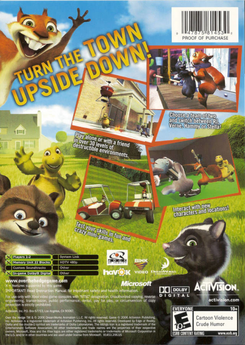 DreamWorks Over the Hedge — box-2D-back (US)