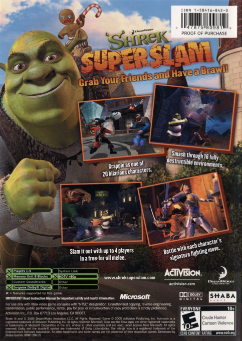 Shrek SuperSlam — box-2D-back (US)