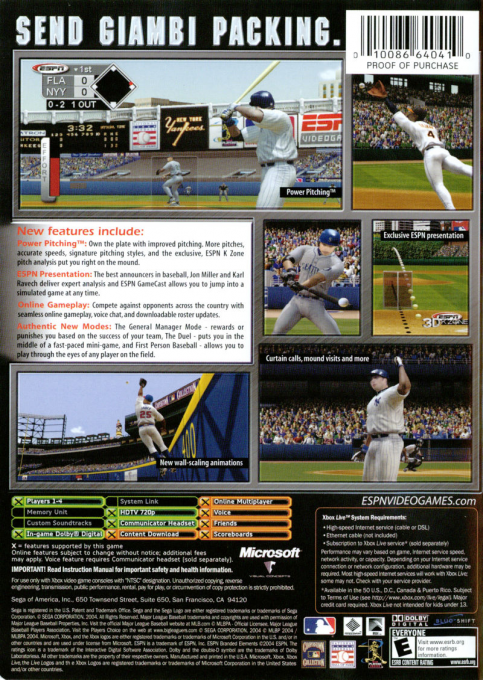 ESPN Baseball — box-2D-back (US)