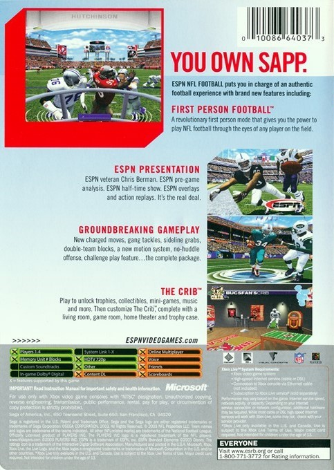 ESPN NFL Football — box-2D-back (US)