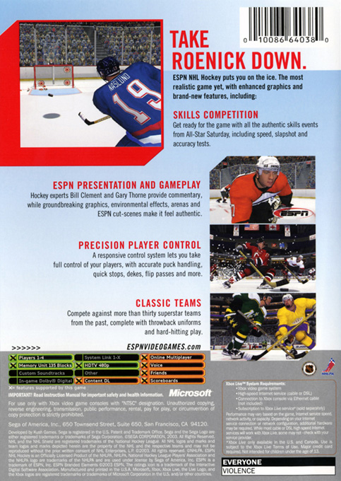 Espn Nhl Hockey — box-2D-back (US)