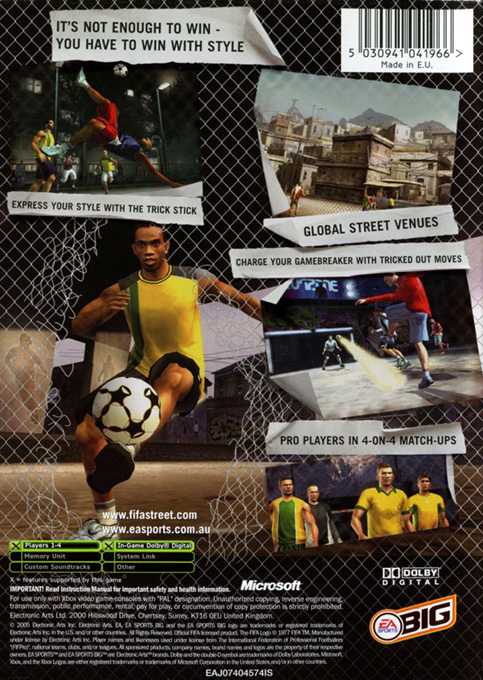 FIFA Street — box-2D-back (AU)