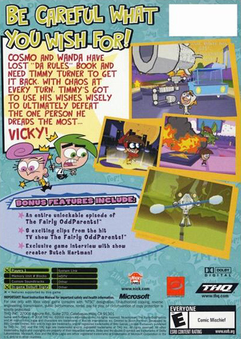 Fairly Odd Parents, The - Breakin' Da Rules — box-2D-back (US)