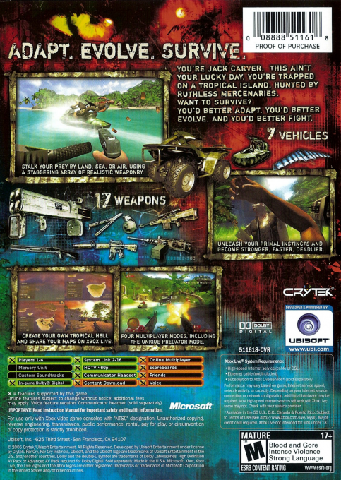 Far Cry Instincts — box-2D-back (US)