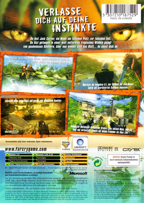 Far Cry Instincts Evolution — box-2D-back (DE)