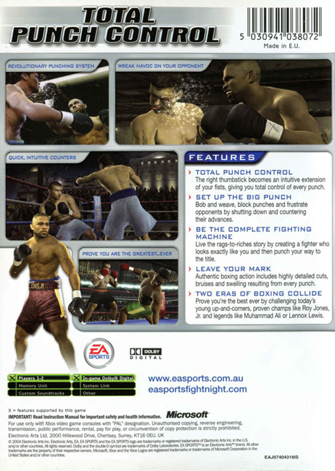 Fight Night 2004 — box-2D-back (AU)