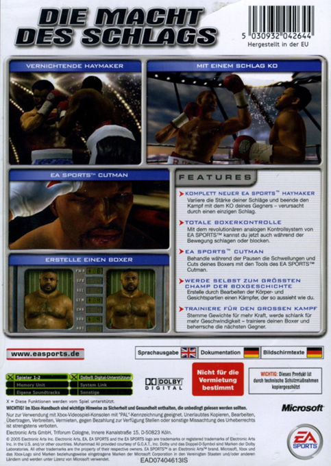 Fight Night Round 2 — box-2D-back (DE)