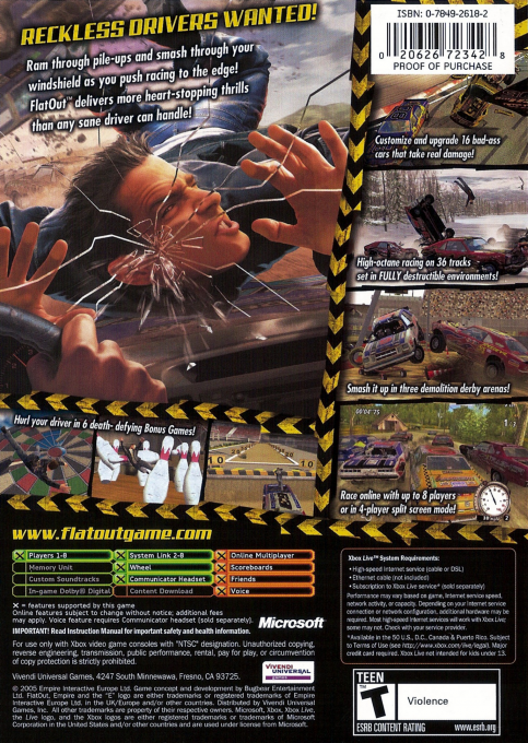 Flatout — box-2D-back (US)