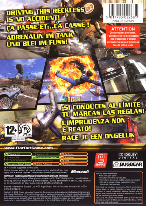 Flatout 2 — box-2D-back (FR)