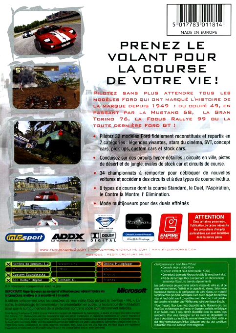 Ford Racing 2 — box-2D-back (FR)