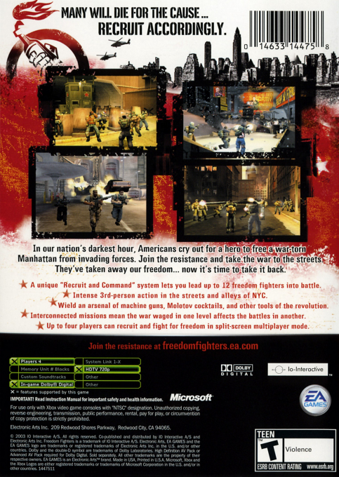 Freedom Fighters — box-2D-back (US)