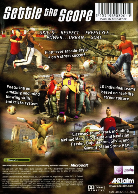 Urban Freestyle Soccer — box-2D-back (AU)