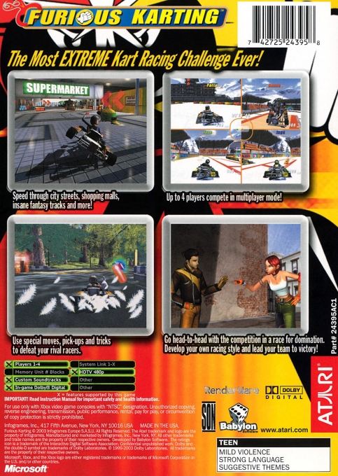 Furious Karting — box-2D-back (US)