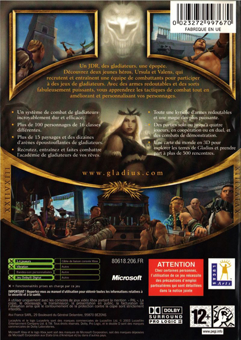 Gladius — box-2D-back (FR)