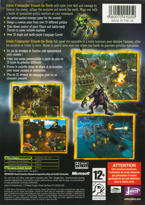 Goblin Commander - Unleash The Horde — box-2D-back (EU)
