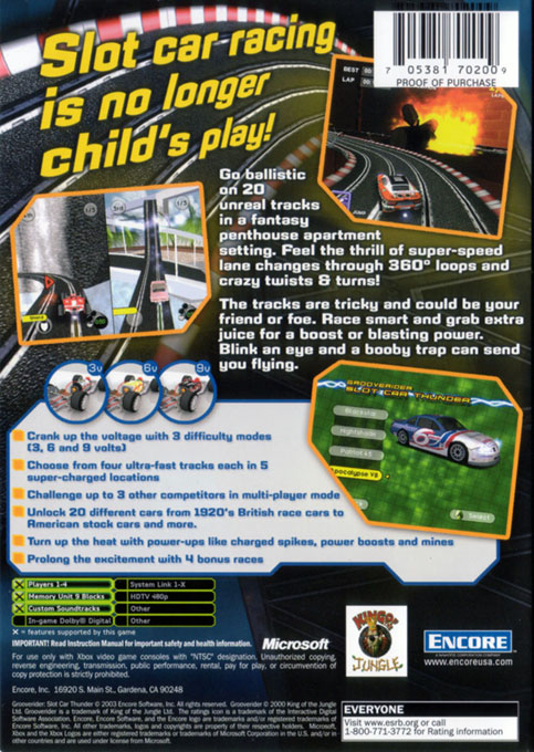 Grooverider - Slot Car Thunder — box-2D-back (US)