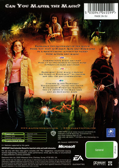 Harry Potter And The Goblet Of Fire — box-2D-back (AU)
