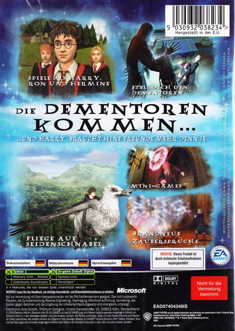 Harry Potter and the Prisoner of Azkaban — box-2D-back (DE)
