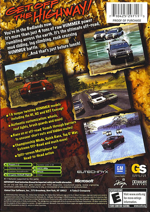 Hummer Badlands — box-2D-back (US)