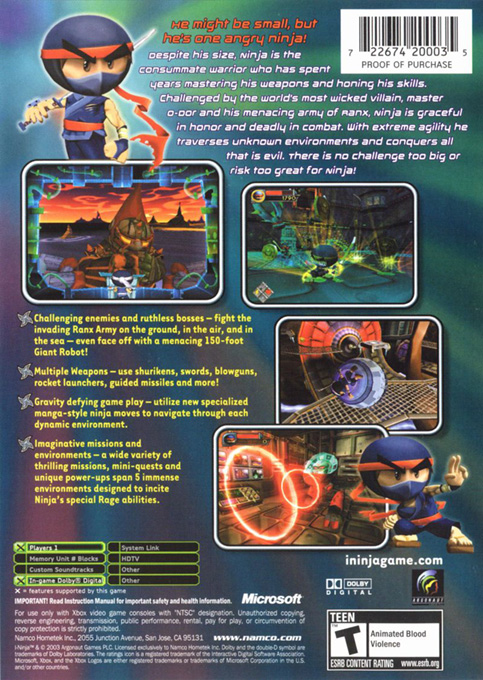 I-Ninja — box-2D-back (US)