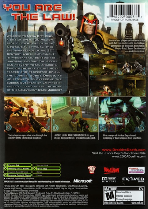 Judge Dredd - Dredd Vs Death — box-2D-back (US)