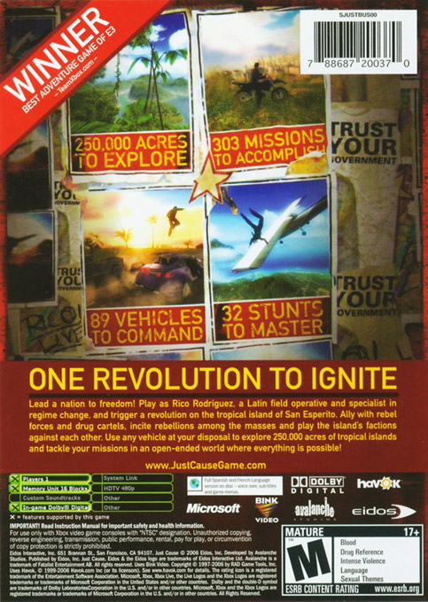 Just Cause — box-2D-back (US)