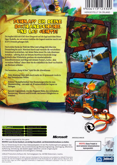 Kao The Kangaroo - Round 2 — box-2D-back (DE)