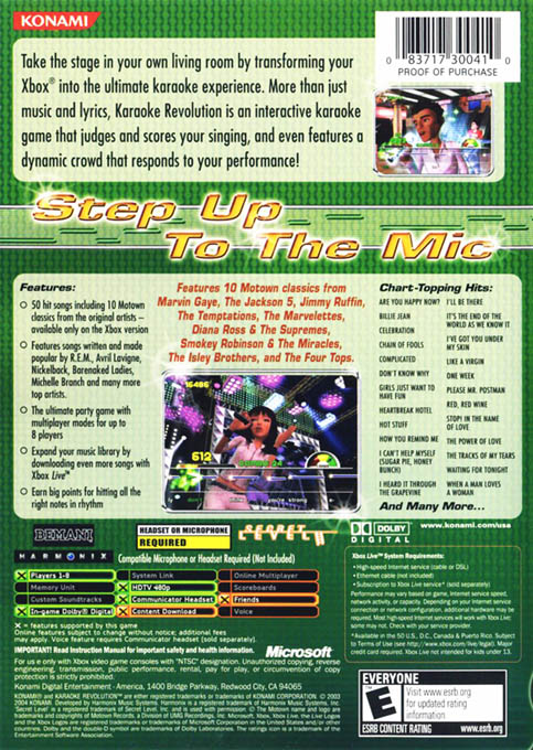 Karaoke Revolution — box-2D-back (US)