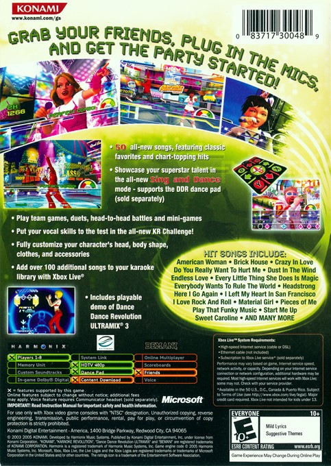 Karaoke Revolution Party — box-2D-back (US)