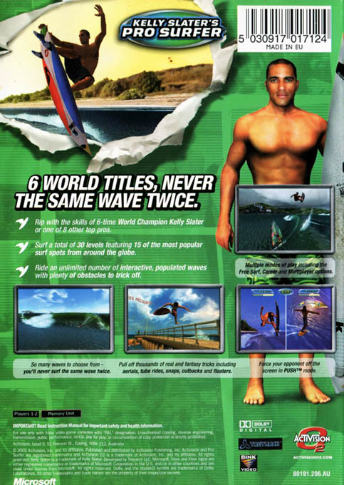 Kelly Slater's Pro Surfer — box-2D-back (AU)