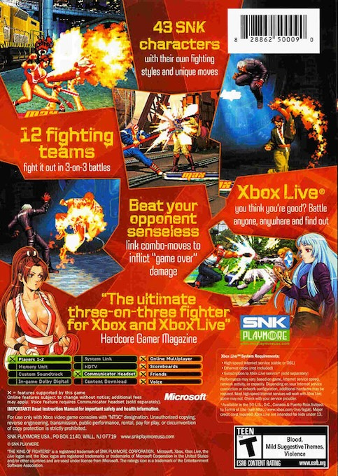 King Of Fighters, The - NeoWave — box-2D-back (US)