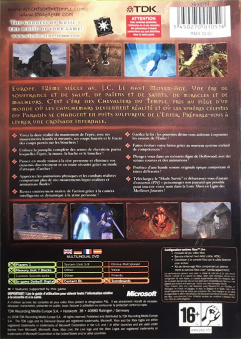 Knights Of The Temple - Infernal Crusade — box-2D-back (FR)