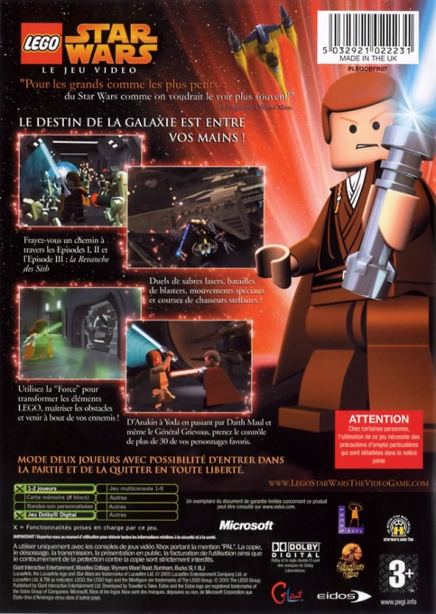 LEGO Star Wars - The Video Game — box-2D-back (FR)