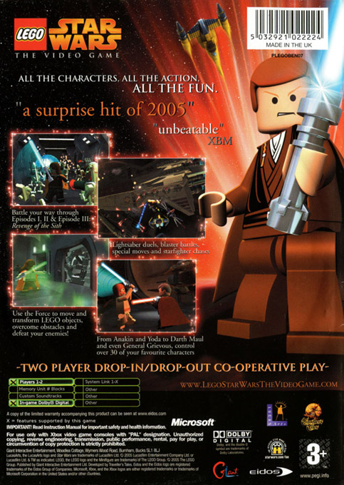 LEGO Star Wars - The Video Game — box-2D-back (EU)