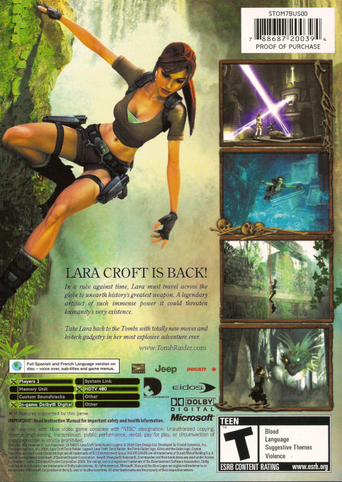 Tomb Raider - Legend — box-2D-back (US)