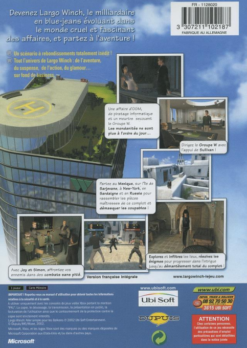 Largo Winch - Empire Under Threat — box-2D-back (FR)