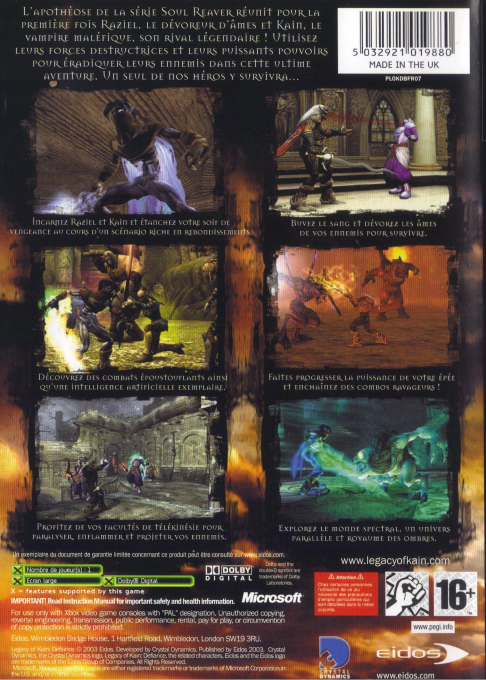Legacy Of Kain - Defiance — box-2D-back (FR)