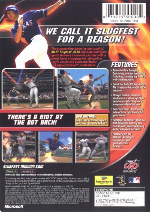 MLB SlugFest 20-03 — box-2D-back (US)