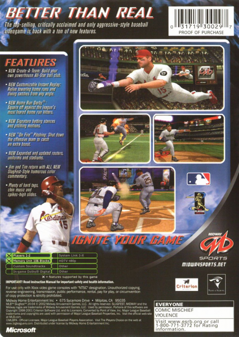MLB SlugFest 20-04 — box-2D-back (US)