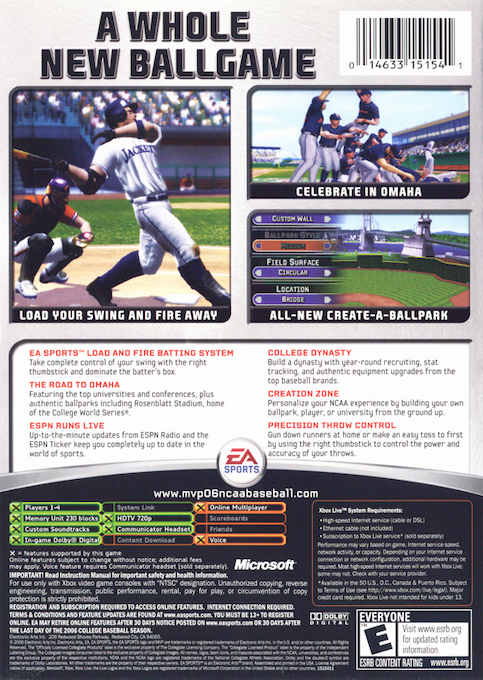 Mvp 06 Ncaa Baseball — box-2D-back (US)