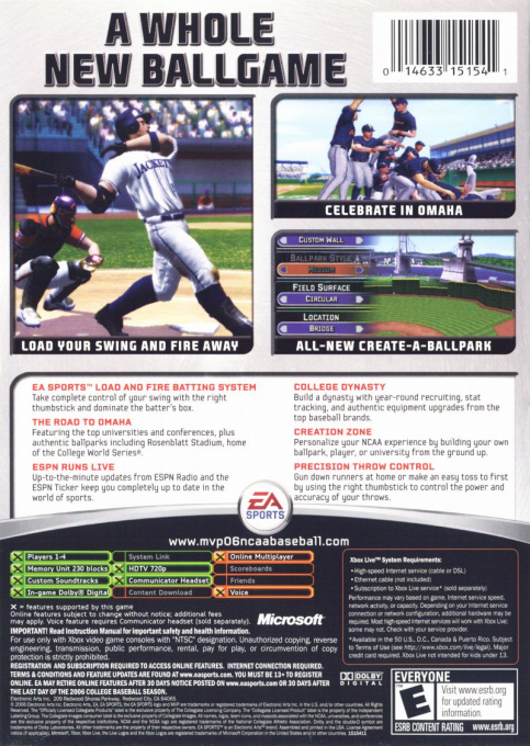 Mvp 06 Ncaa Baseball — box-2D-back (WOR)