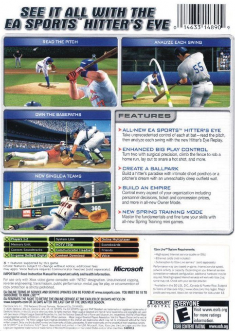 Mvp Baseball 2005 — box-2D-back (US)