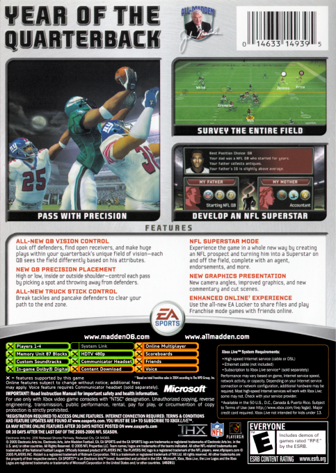 Madden NFL 06 — box-2D-back (US)