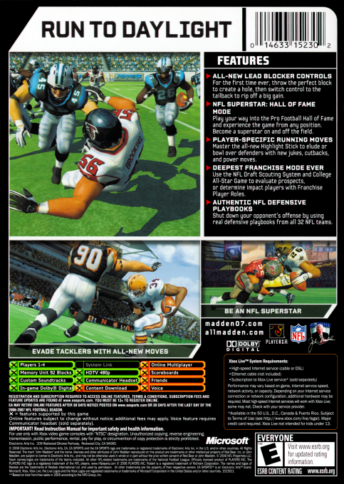 Madden NFL 07 — box-2D-back (US)