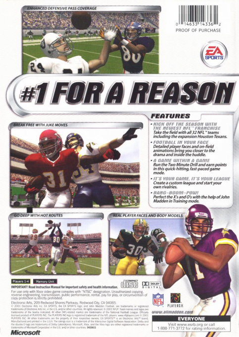 Madden NFL 2002 — box-2D-back (US)