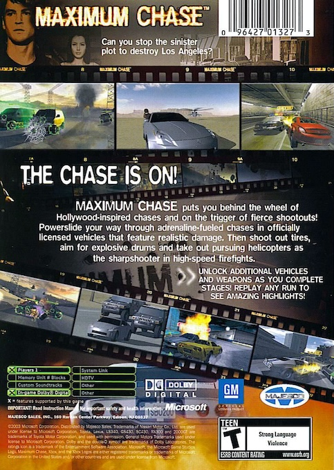 Maximum Chase — box-2D-back (US)