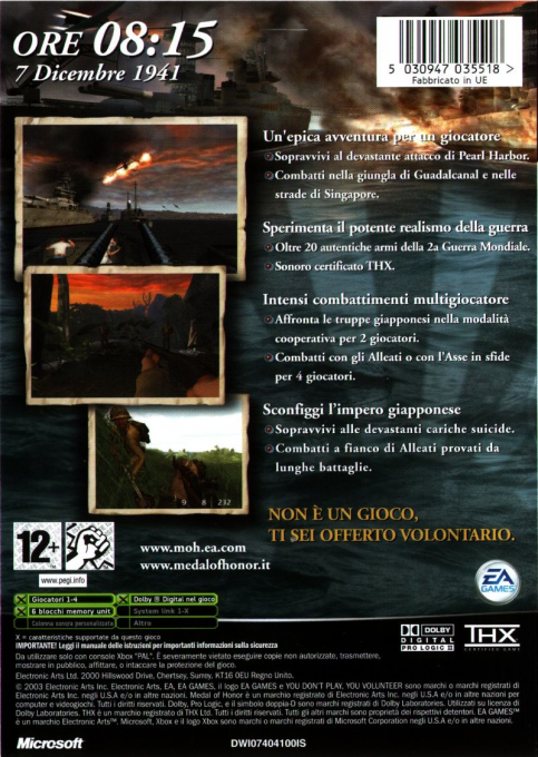 Medal of Honor - Rising Sun — box-2D-back (IT)