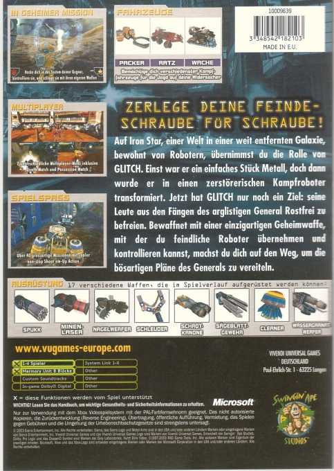 Metal Arms - Glitch In The System — box-2D-back (DE)