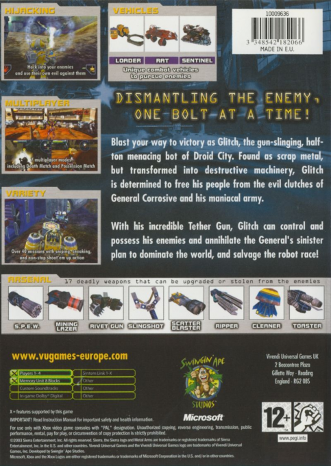 Metal Arms - Glitch In The System — box-2D-back (EU)